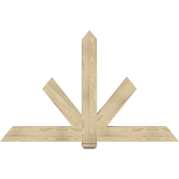 Ekena Millwork Kennewick Rough Sawn Timber Gable Bracket, Douglas Fir, 72"W x 45"H x 4"D x 6"F, 15/12 Pitch GBW072X45X0406KEN00RDF - main